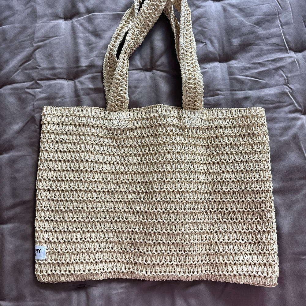 Burberry Woven Tan Tote Bag